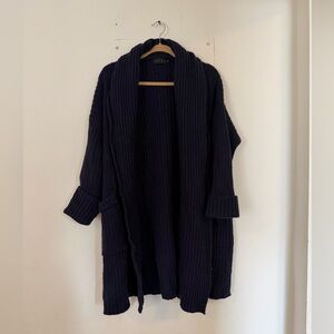 Hatch Navy Ribbed Cardigan